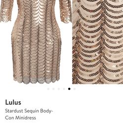 Lulus Sequin Gold Dress