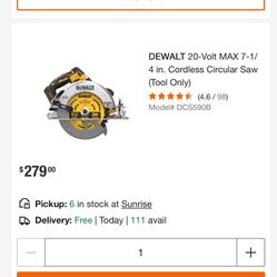 Dewalt 7 1/4 circle saw