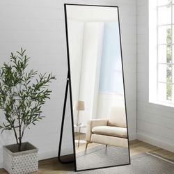 47x16 Inch Black Standing Or Hanging Floor Length Mirror 