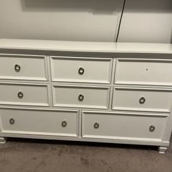 White Dresser And Matching Night Stand 