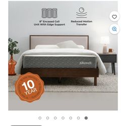 full hybrid mattress, bed frame and plush mattress topper