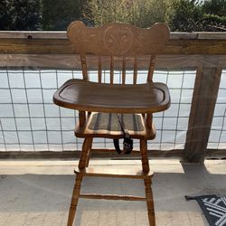 Vintage Wood High Chair 