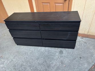 Black 6-Drawer Double Dresser