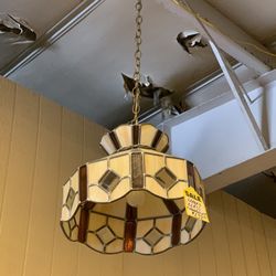 Leaded glass chandelier