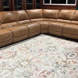 Leather Brown couches Like New 