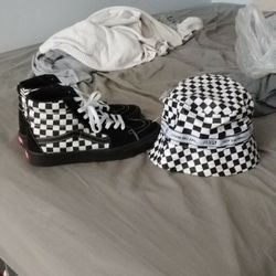 High Top Vans And Bucket Hat 