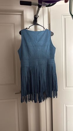 Blue suede dress