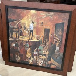 Oil Painting In Wooden Frame 