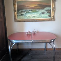 Dinner Table Vintage Chrome Sided