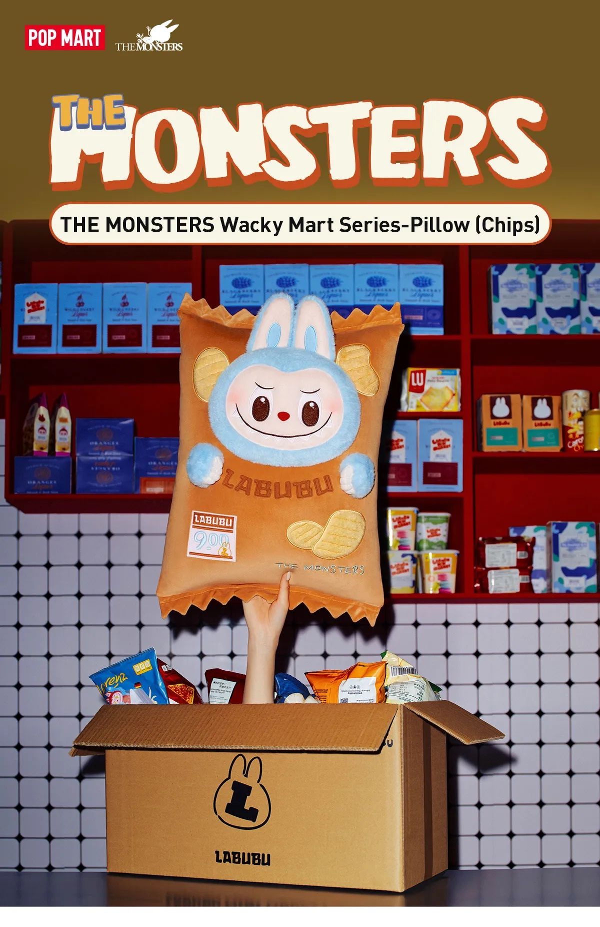 Labubu Wacky Mart Chip Pillow