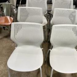 8 Plastic Mesh Office Stacking Guest Chairs! 4 Black 4 Grey! $25 Ea!
