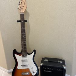 Harmony Marigold Vintage Guitar W/ Vintage Silvertone Guitar Amp 