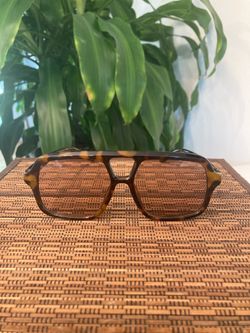 Large Acetate Frame Retro Aviator Sunglasses (80976) Brown Print