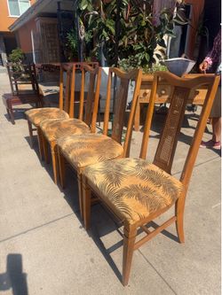 Mid Century solid cane dinner chairs