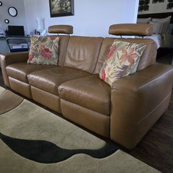 89 In Leather Sofa