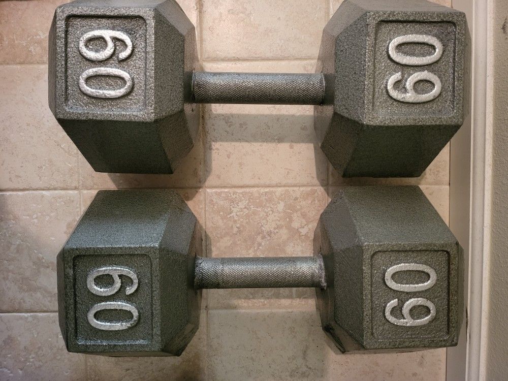 Dumbells Pair of 60lbs Dumbells