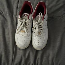 White air forces with red interior 