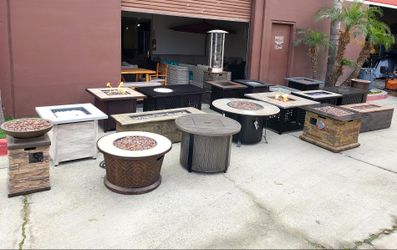 New outdoor patio furniture propane gas fire pit