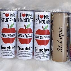 Personalized Teachers Tumbler Cups 🎄🎁👩🏻🏫