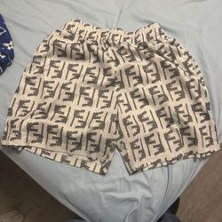 Bravest Studios White Fendi Shorts