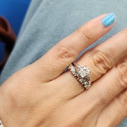 Wedding Band & Engagement Ring Set