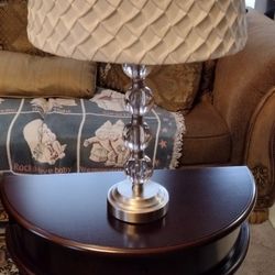 Espresso Storage End table With Lamps 