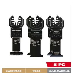 Milwaukee OPEN-LOK Variety Oscillating Blade Set w/ Japanese Hardwood Blade (5- Piece)