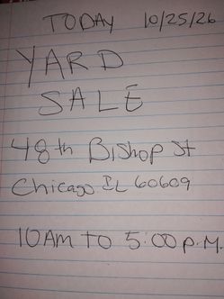 Yard sale today