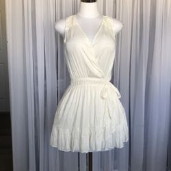 White Ruffle Wrap Dress Size S