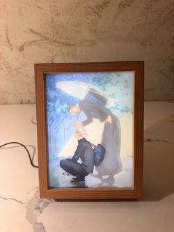 Anime Light Box Frame with Wooden Border