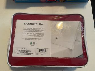 Lacoste Twin XL Red Sheets New 