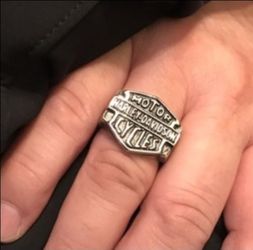 Harley davidson biker stainless steel ring size eleven twelve or thirteen shipping available
