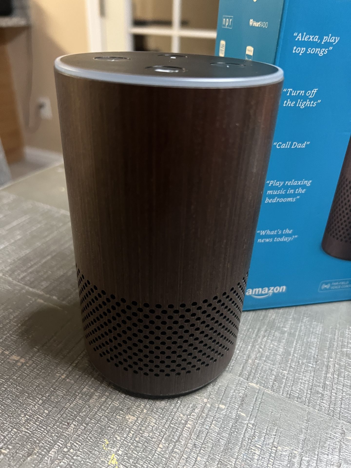 Amazon Echo Walnut Finish Alexa Speaker