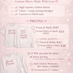 Custom Shirts Pricing Details 