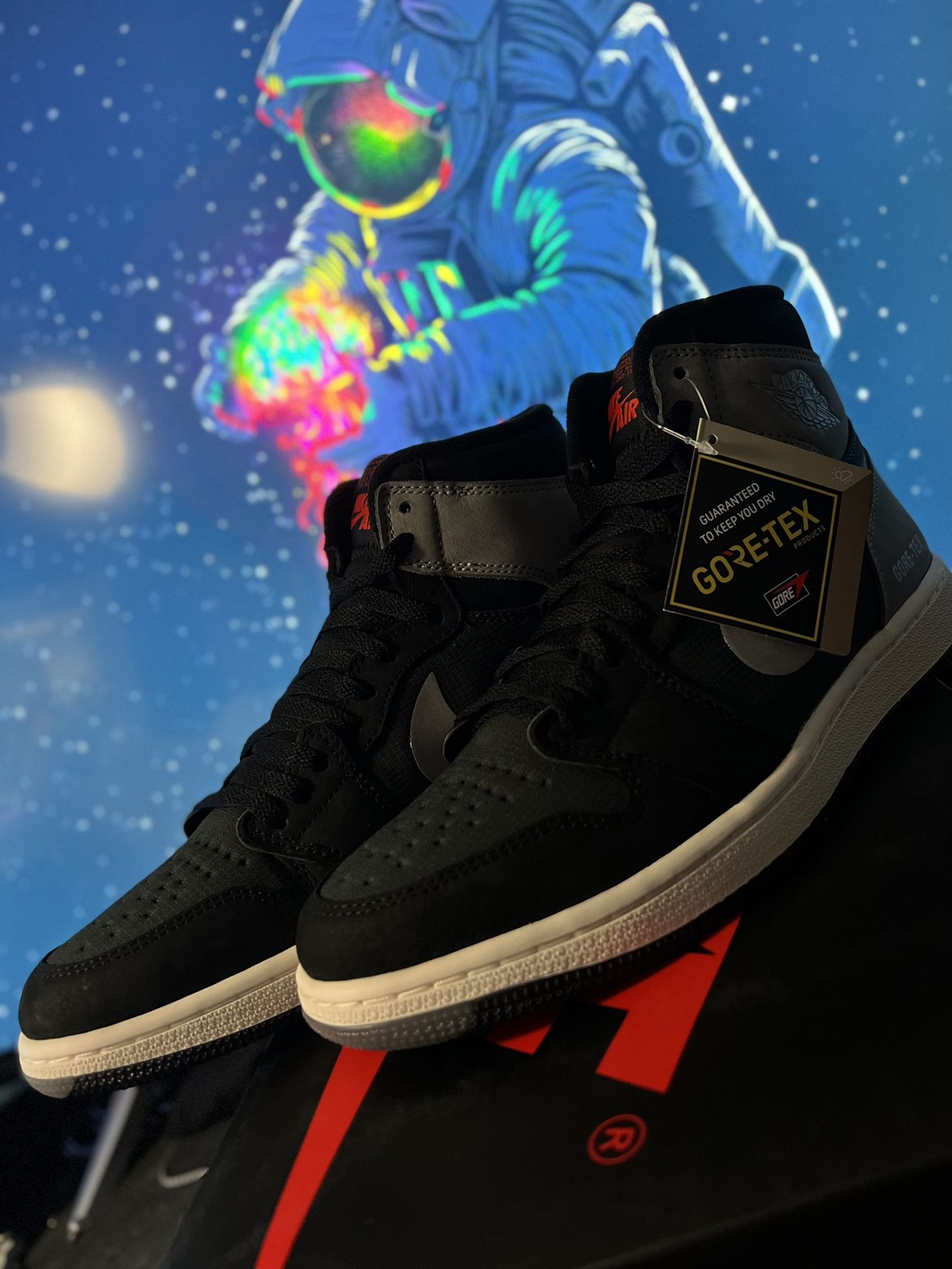 Jordan 1 High Retro Element Gore tex Black Partickle Grey Size 8.5