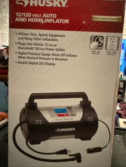 Husky 12/120 Volt Auto and Home Inflator