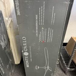 Maverick Max 70 in. Modern Indoor/Outdoor Brushed Steel Ceiling Fan with Dark Walnut Balsa Blades and Remote Control