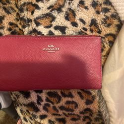 Used Coach Wallet , Missing Top Zipper For Coins , Good Condition 