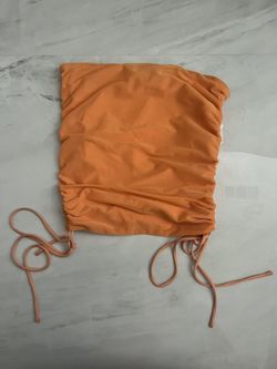 Hours orange scrunched tube top 