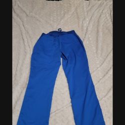 GREY'S ANATOMY Barco Blue 4 Pockets Tie Front Cargo Bottom Scrubs Pants Size S