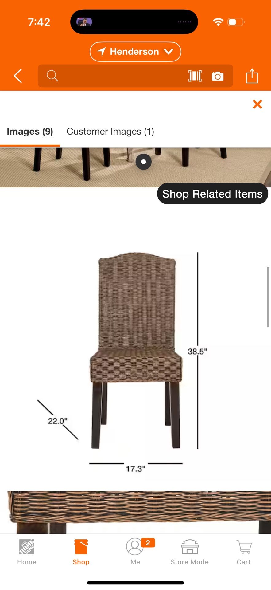 SAFAVIEH Odette Wicker Chair in Brown Multi (2 Pack)