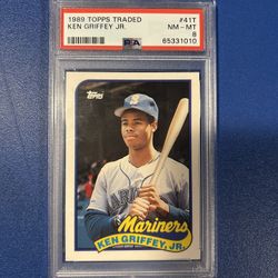  1989 Topps Traded #41T Ken Griffey Jr. Seattle Mariners RC Rookie #41T PSA 8 NM-MT