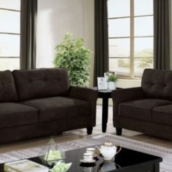 Brand New Brown Sofa And Love Seat