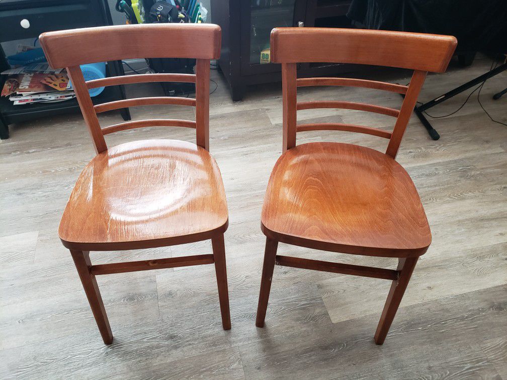 Pair of small wooden chairs