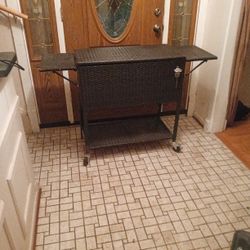 80 Quart Rattan Cooler On Wheels For Patio Or Bar Cooler 