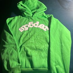 green rhinstone sp5der hoodie