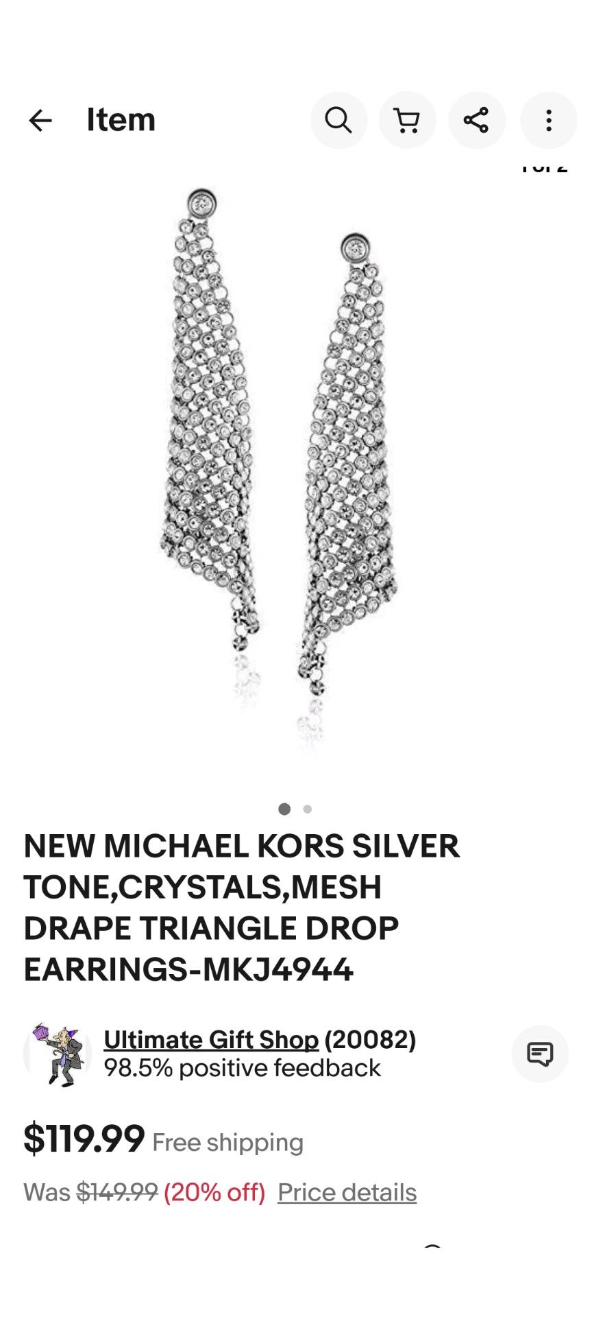 Michael Kors Mesh Crystal Earrings