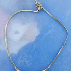 Chain Bar Rhinestone Vintage Necklace 