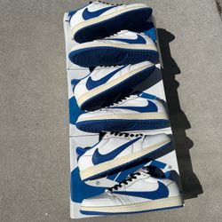 Jordan 1 Retro Low OG Fragment X Travis Scott Sail Military Blue