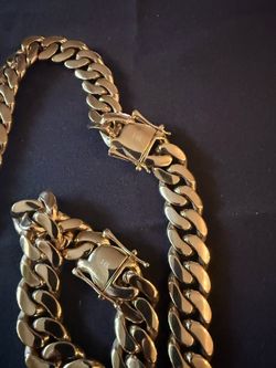 Cuban necklace and bracelet sold as a set
